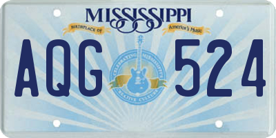 MS license plate AQG524