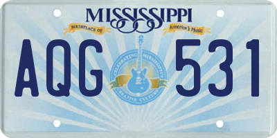 MS license plate AQG531