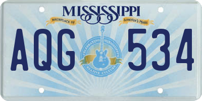 MS license plate AQG534