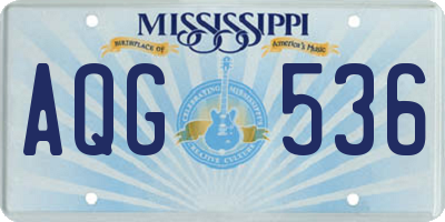 MS license plate AQG536