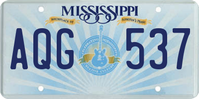 MS license plate AQG537