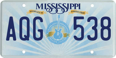 MS license plate AQG538