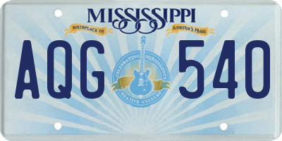 MS license plate AQG540