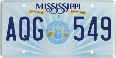MS license plate AQG549