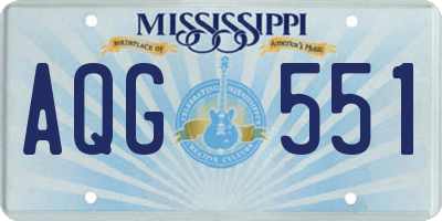 MS license plate AQG551