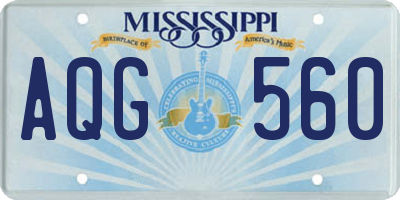 MS license plate AQG560