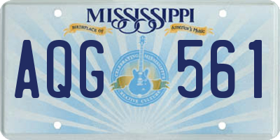 MS license plate AQG561