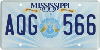MS license plate AQG566