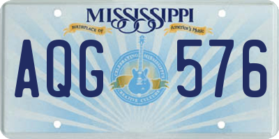 MS license plate AQG576