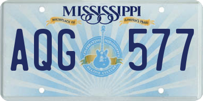 MS license plate AQG577