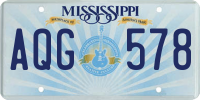 MS license plate AQG578
