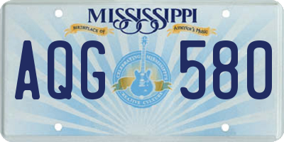 MS license plate AQG580