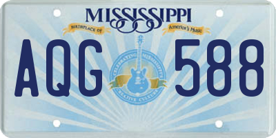 MS license plate AQG588
