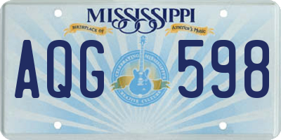MS license plate AQG598