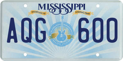 MS license plate AQG600