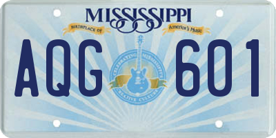 MS license plate AQG601