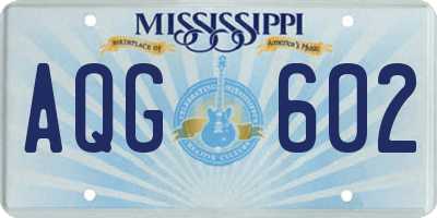 MS license plate AQG602