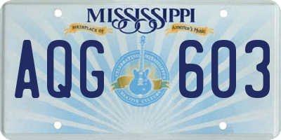 MS license plate AQG603