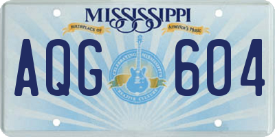 MS license plate AQG604