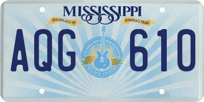 MS license plate AQG610