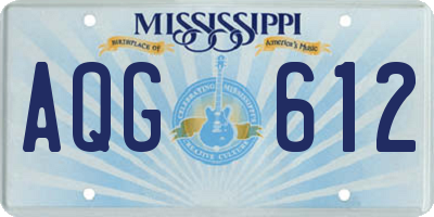 MS license plate AQG612
