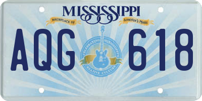 MS license plate AQG618