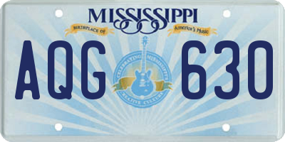 MS license plate AQG630