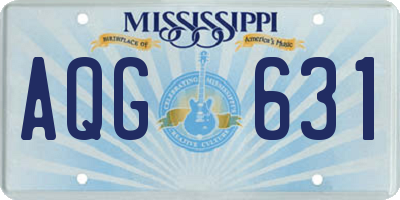 MS license plate AQG631