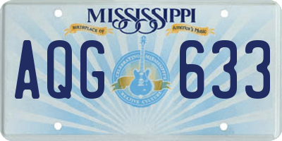 MS license plate AQG633