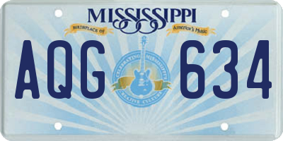 MS license plate AQG634