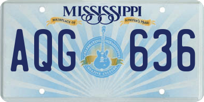 MS license plate AQG636