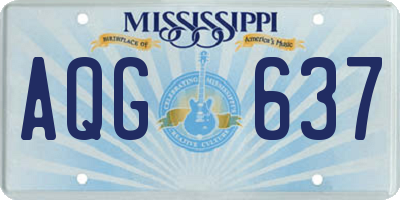 MS license plate AQG637