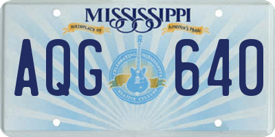 MS license plate AQG640