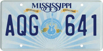 MS license plate AQG641
