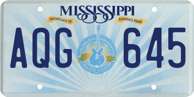 MS license plate AQG645