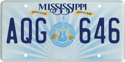 MS license plate AQG646