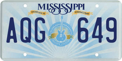 MS license plate AQG649