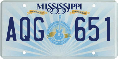 MS license plate AQG651