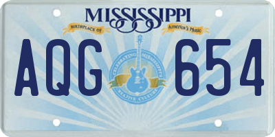 MS license plate AQG654