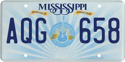 MS license plate AQG658