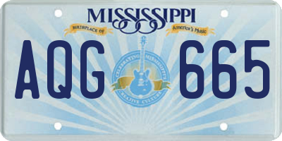 MS license plate AQG665