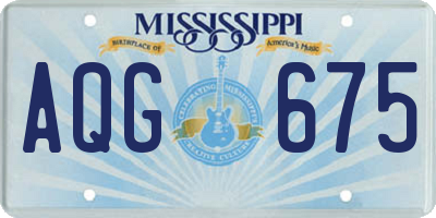 MS license plate AQG675