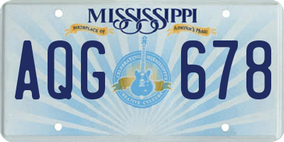 MS license plate AQG678