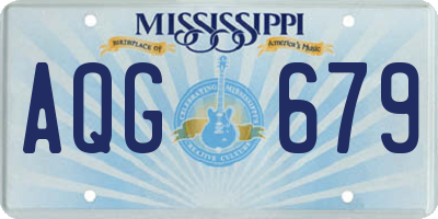 MS license plate AQG679