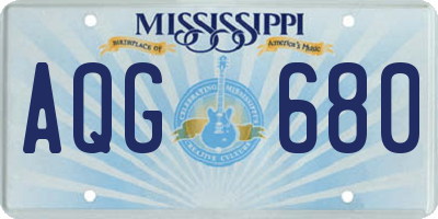 MS license plate AQG680