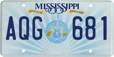 MS license plate AQG681