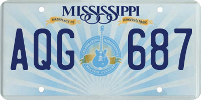 MS license plate AQG687