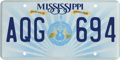 MS license plate AQG694