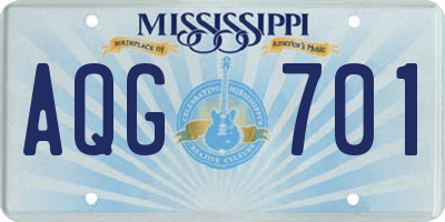 MS license plate AQG701