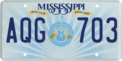MS license plate AQG703